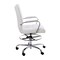 Merrick Lane Tevia Mid-Back Drafting Chair with Adjustable Foot Ring Faux Leather Upholstered Swivel Chair with Chrome Base